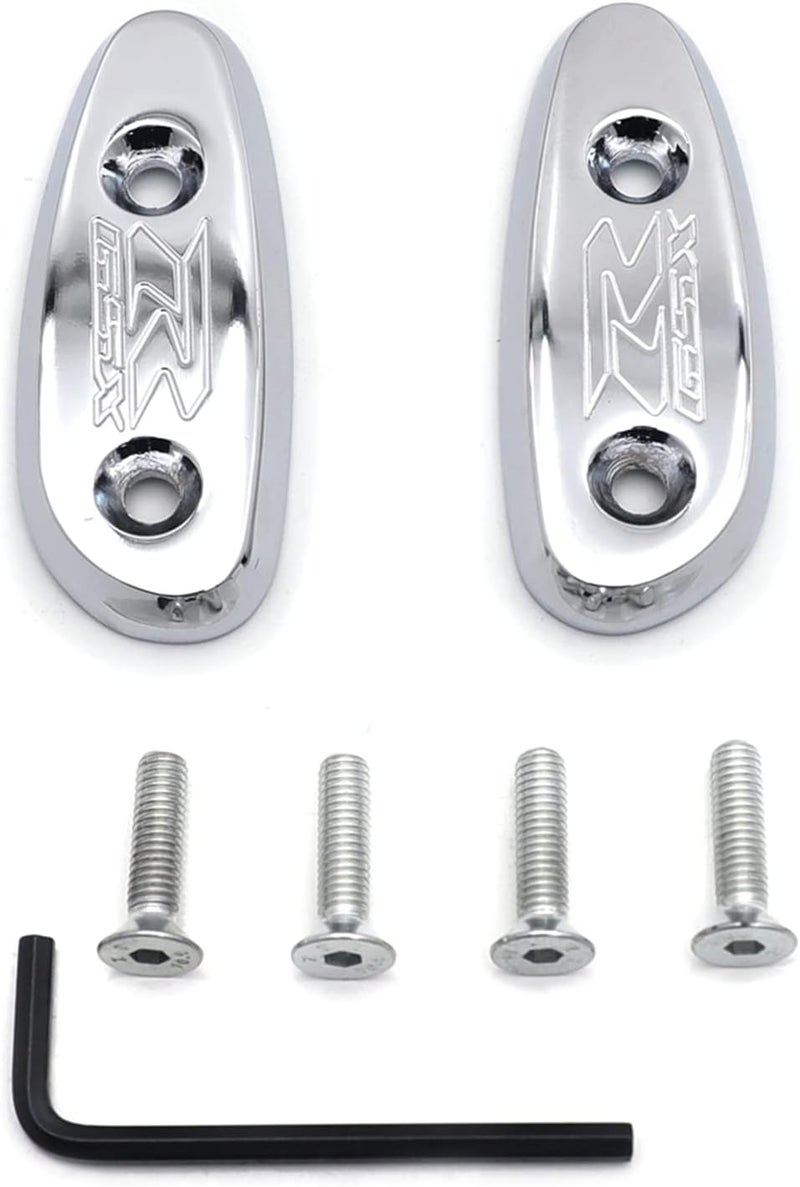 HASkulle Motorcycle Parts Mirror Block Accessories Brackets Off Base Plates for Suzuki GSXR 600 750 1000 GSX-R 2001-2004, Chromed - Image 1